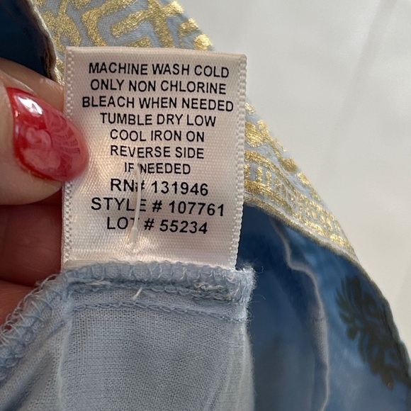 Blue and Gold Patterned Tunic Dress - Picture 5 of 13